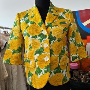 Michael Kors Spring Cotton/Silk Floral Blazer